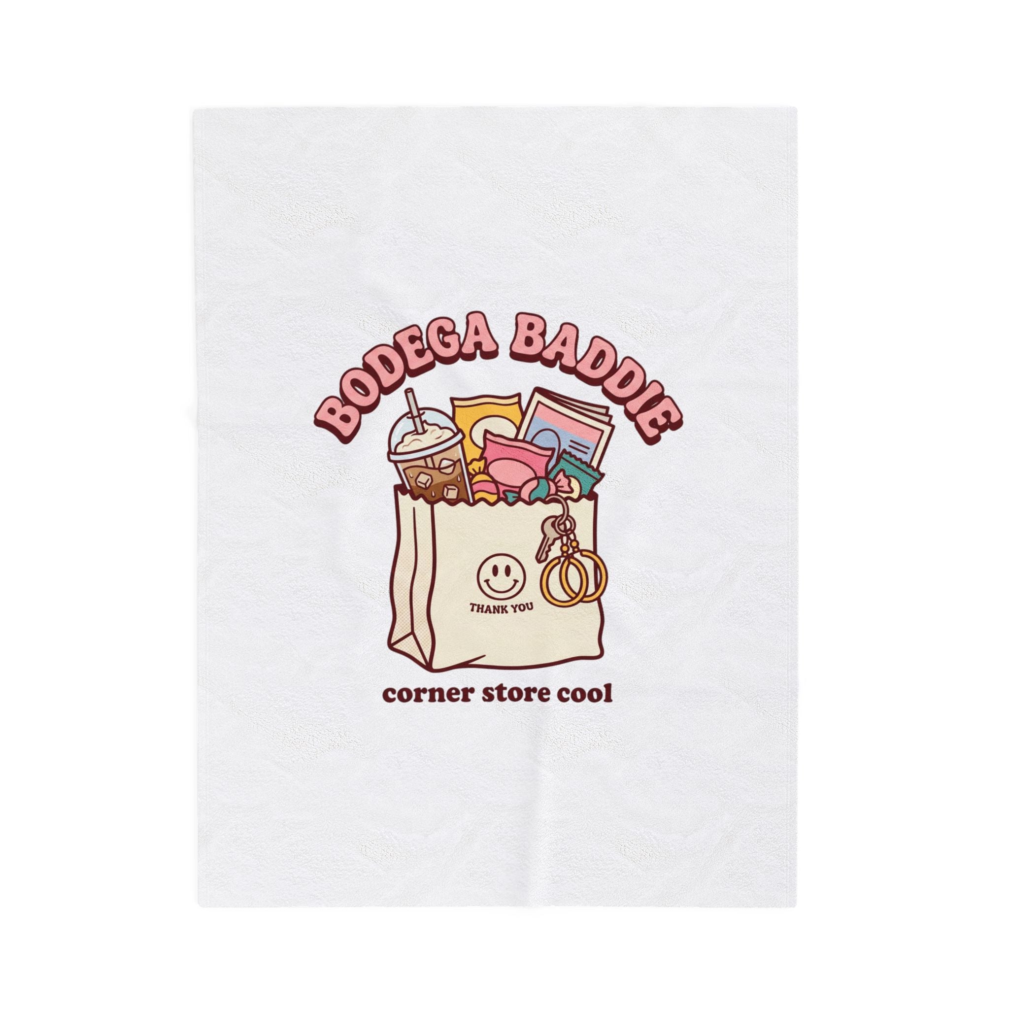 Bodega Baddie Velveteen Blanket | NYC corner store cool, Y2K cherries