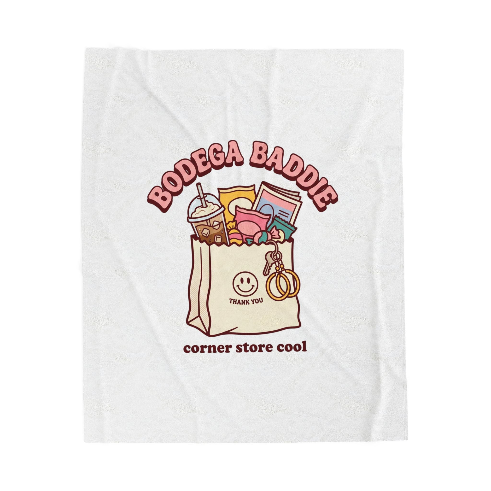 Bodega Baddie Velveteen Blanket | NYC corner store cool, Y2K cherries
